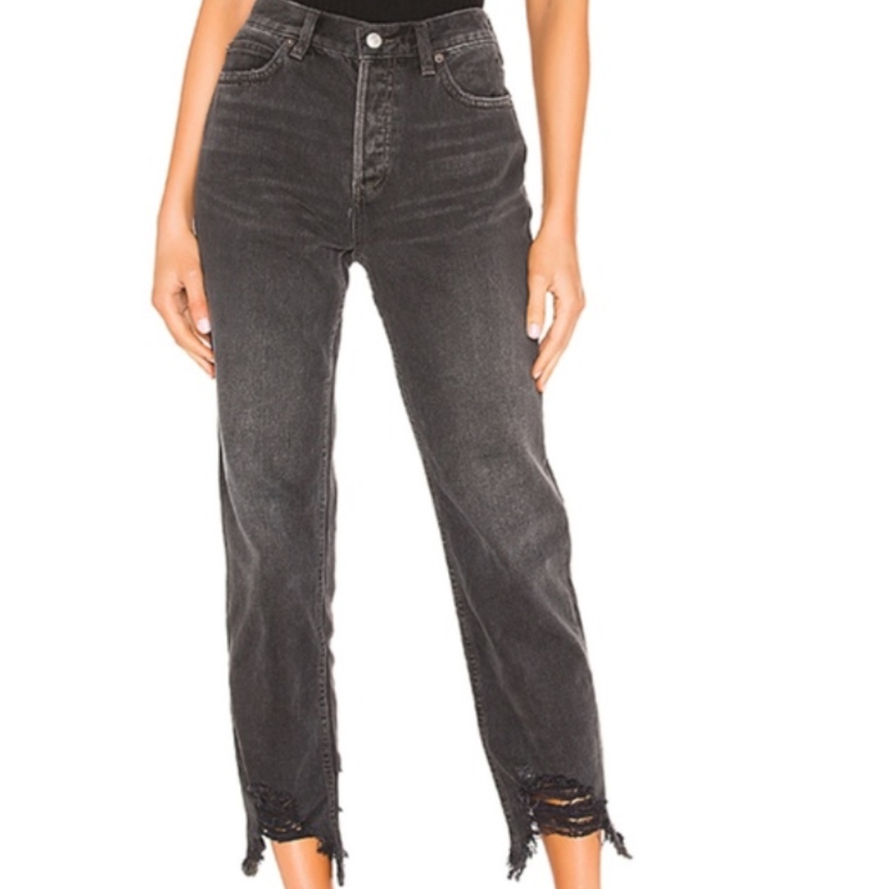 Free People Chewed Up Midrise Straight Jean